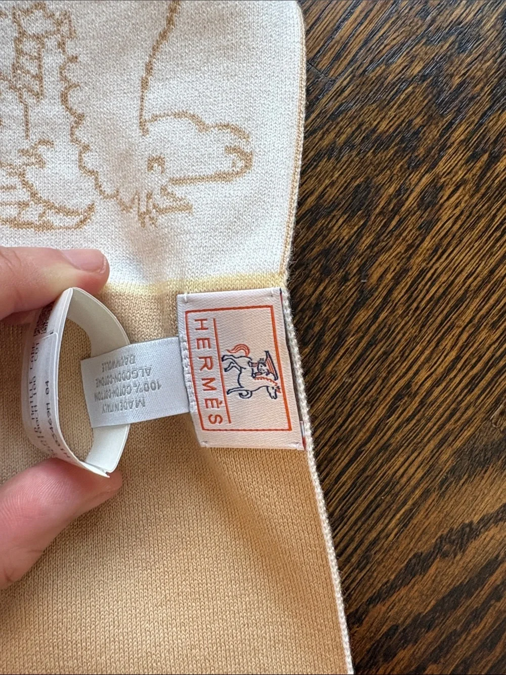 Hermes White and Beige biscuit Cabriole blanket